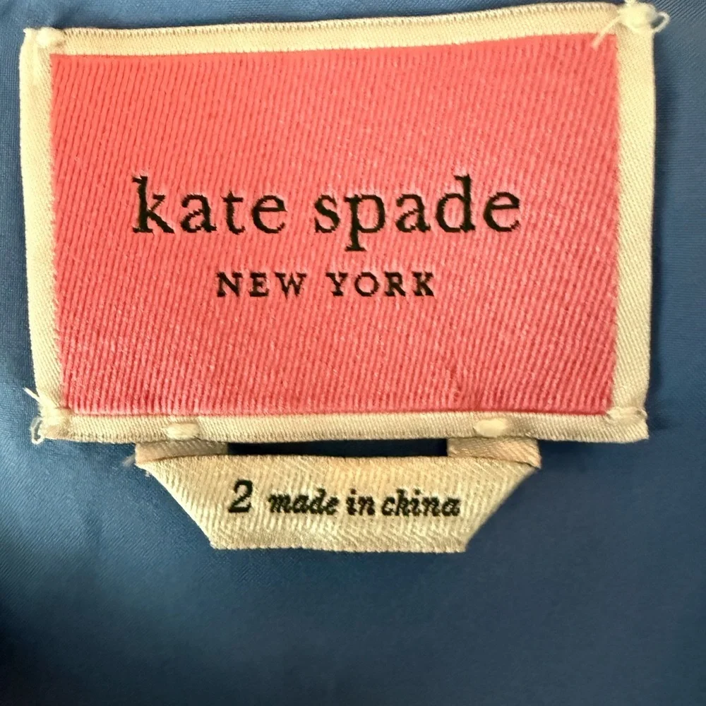 Kate Spade New York Tea Garden Dot Dress Fit And Flare Blue Polka Dot Women’s 2